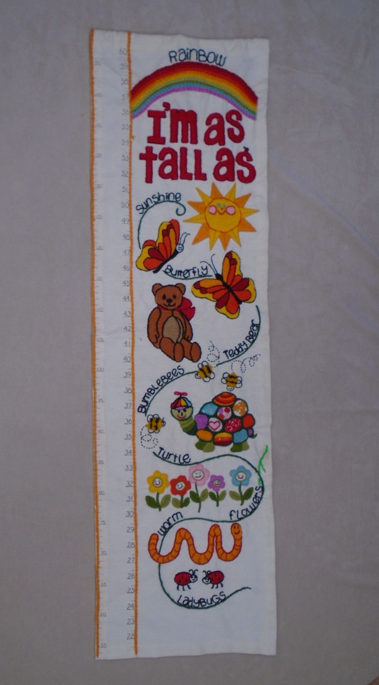 Vintage 70s Growth Chart, SO BIG Height Chart, Nursery Decor, Rainbow Sun Bear